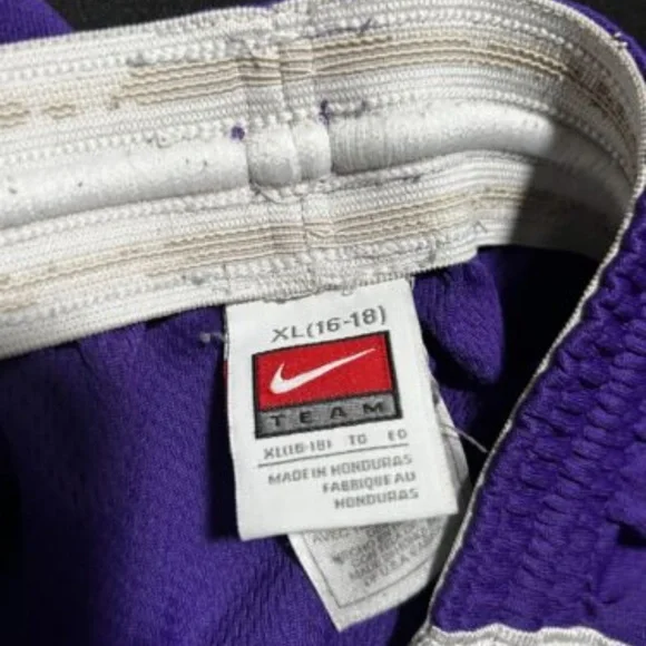 Men’s Basketball Shorts Purple And White Size XL With Draw String - Picture 7 of 8